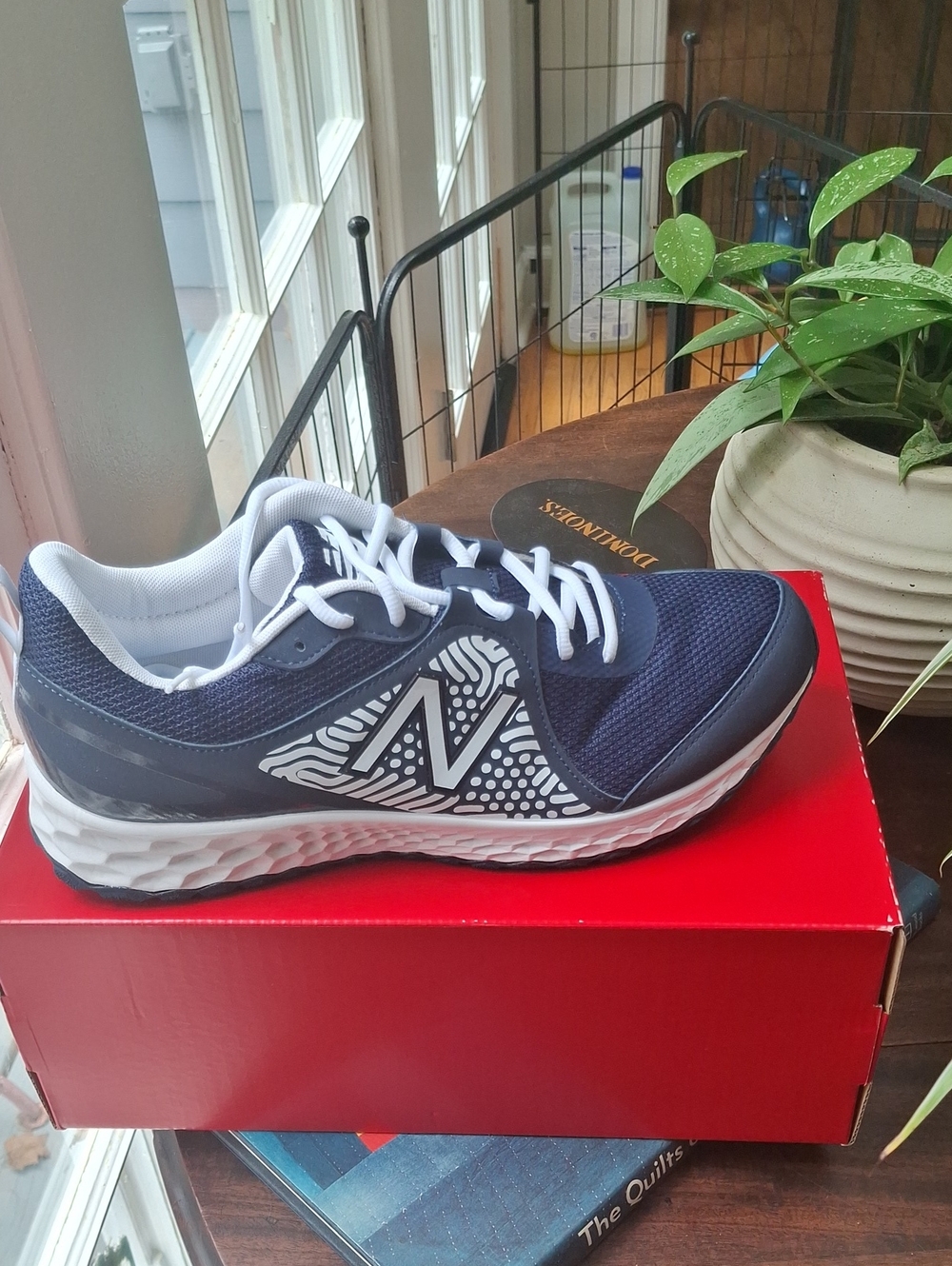 New Balance Navy and White Men's Athletic Running Shoe